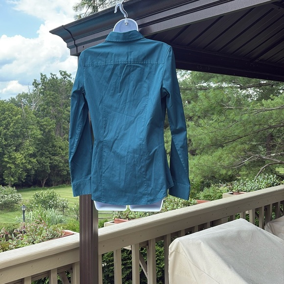 Banana Republic Dark Teal Blue Button-Down Shirt, Size: M - Picture 2 of 6